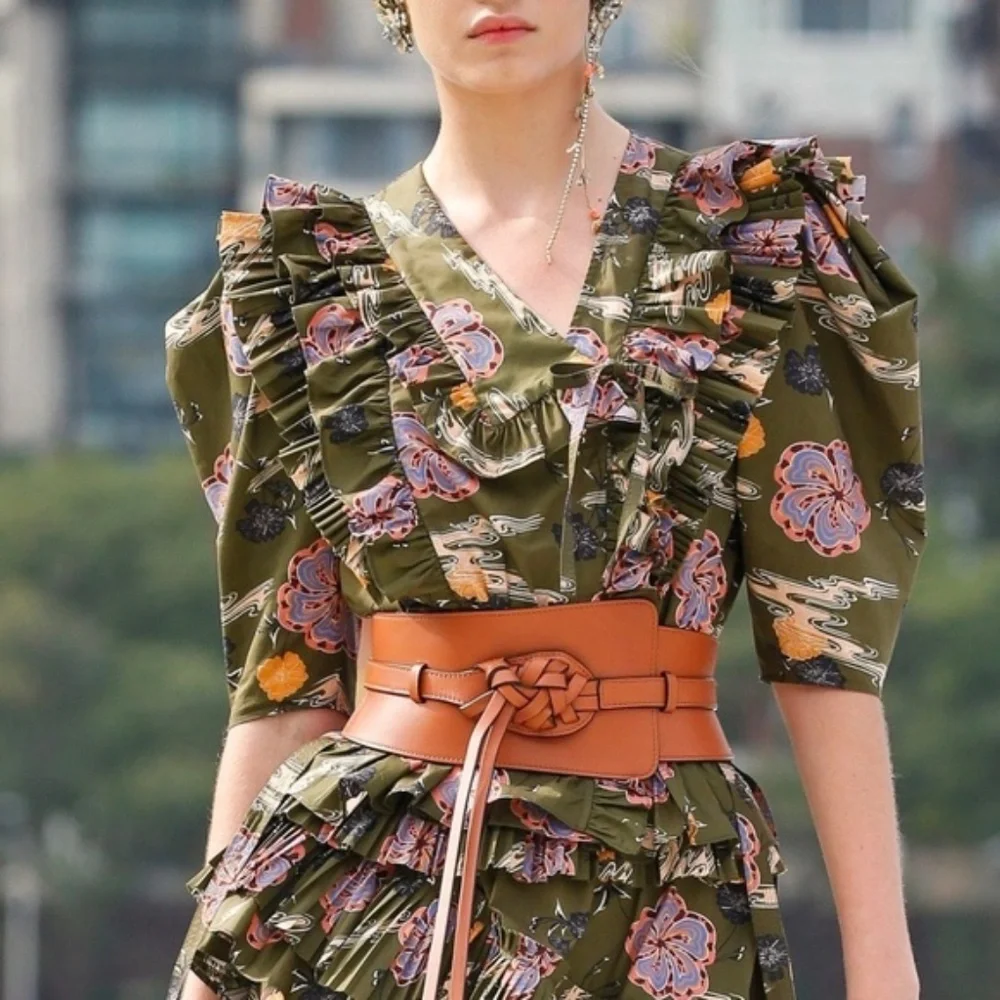 Ulla Johnson Paola Sierra Brown Leather Two In One Belt Size S-M or M-L